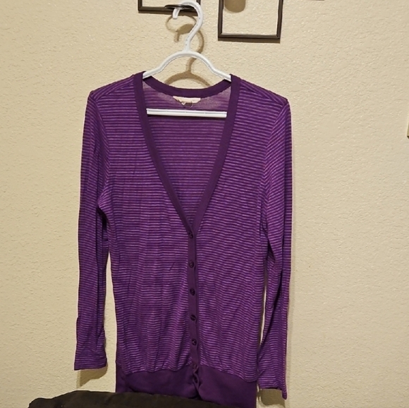 Derek Heart Violet Button-Up Cardigan - Picture 6 of 6